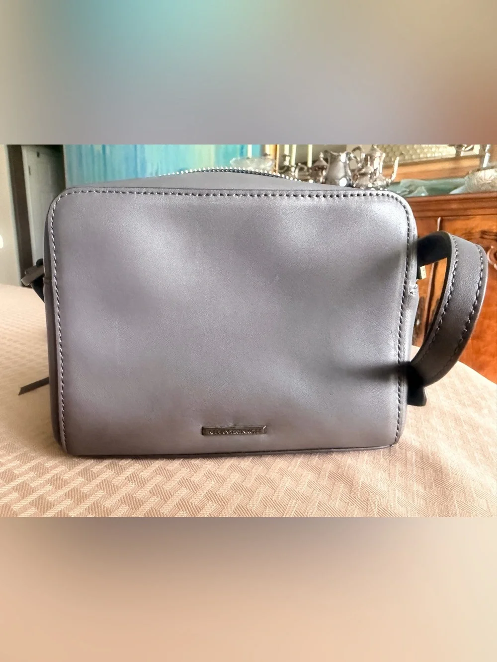 Rebecca Minkoff Gray Leather Crossbody with Tassels, Excellent Condition